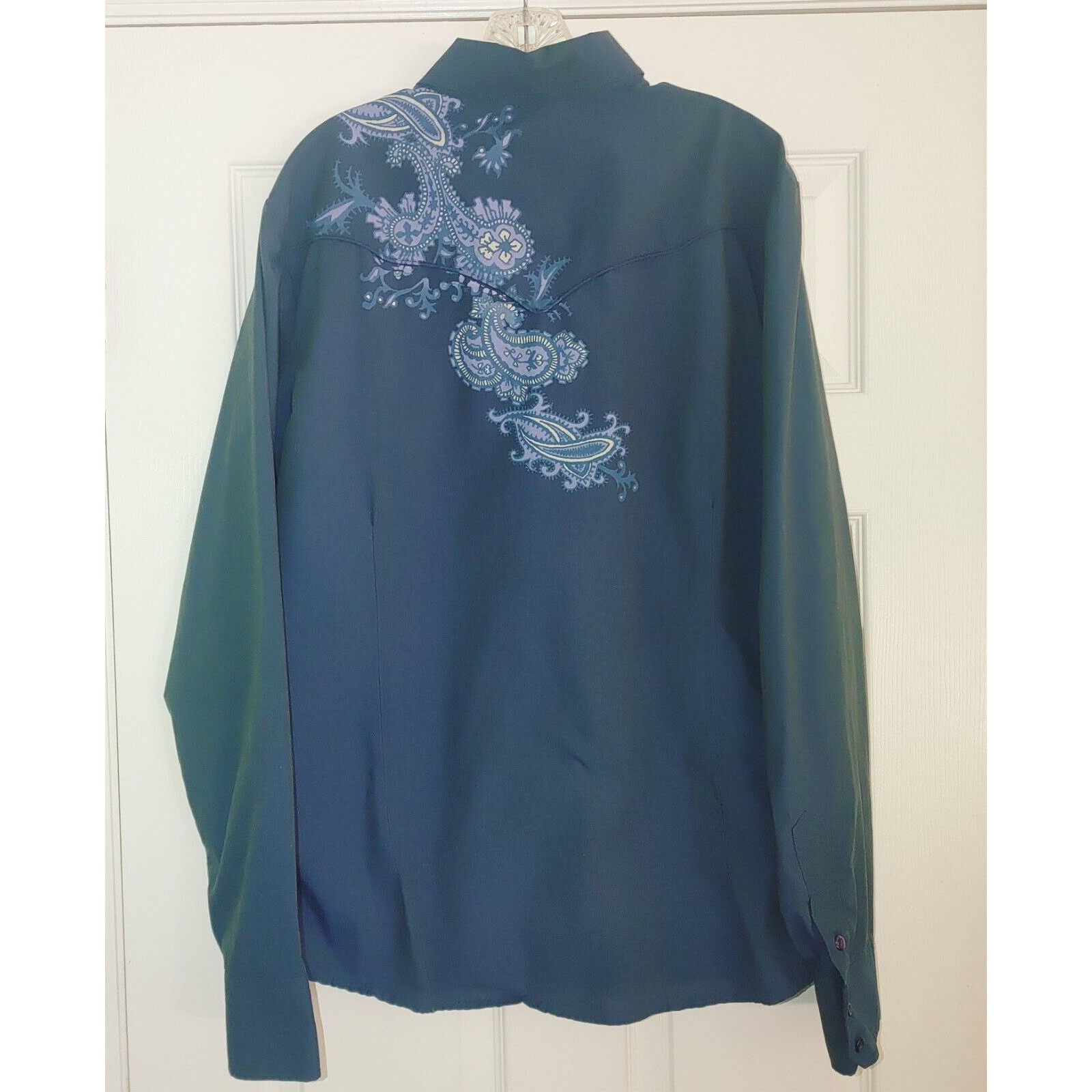 Buffalo David Bitton Men's Long Sleeve Western Shirt Size Xl Blue Embellished
